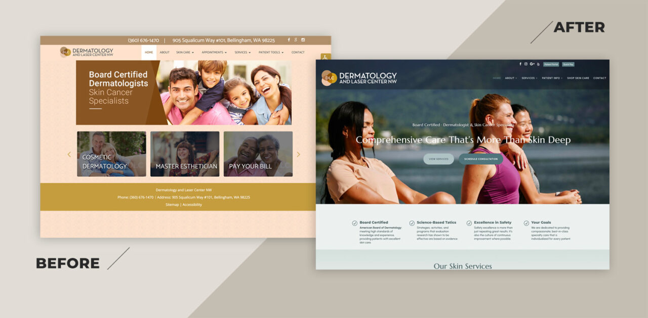 Before and After Website Design - accent45 web design